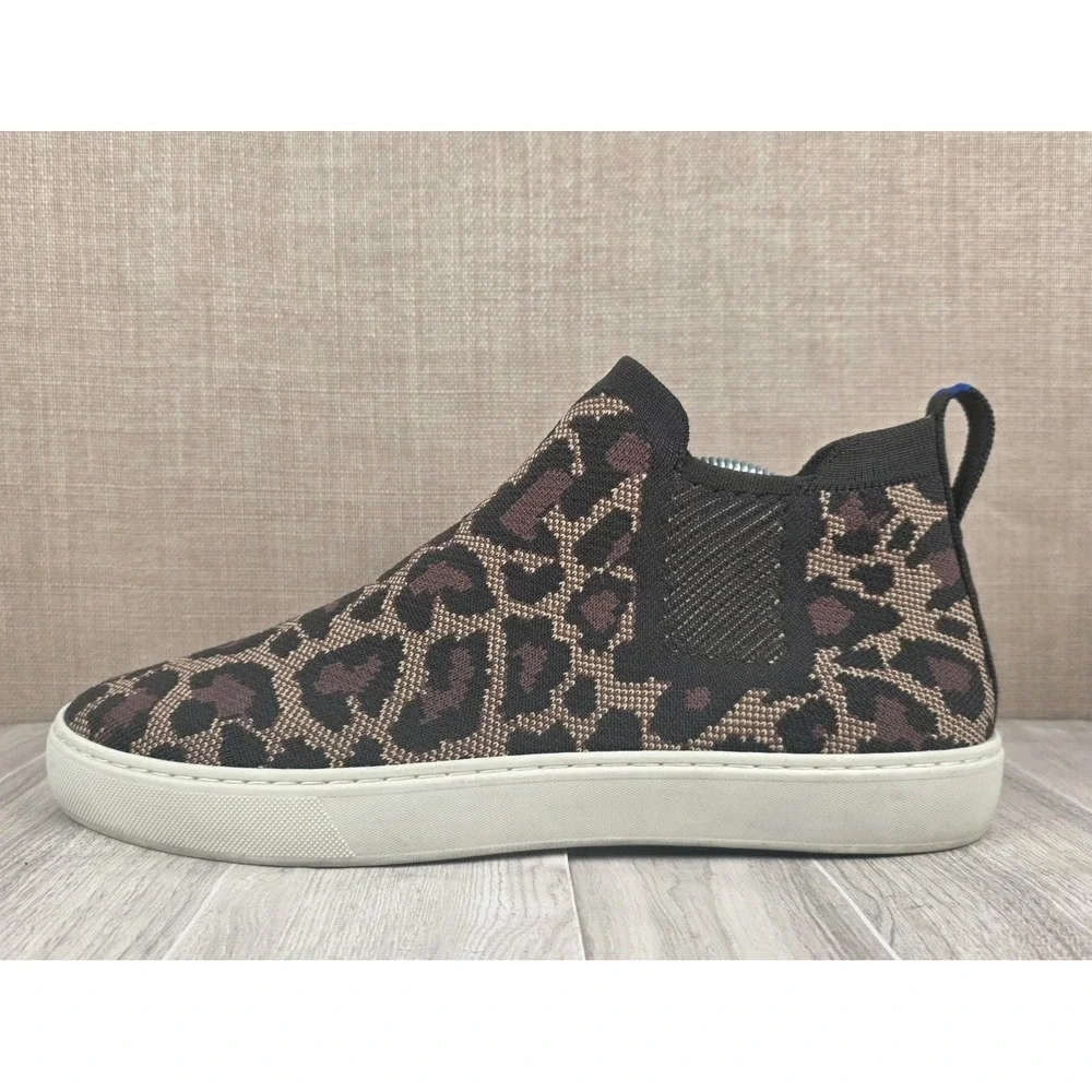 Rothy's The Chelsea Womens Size 11 Wildcat Leopard Boot Sneakers Knit Stitch